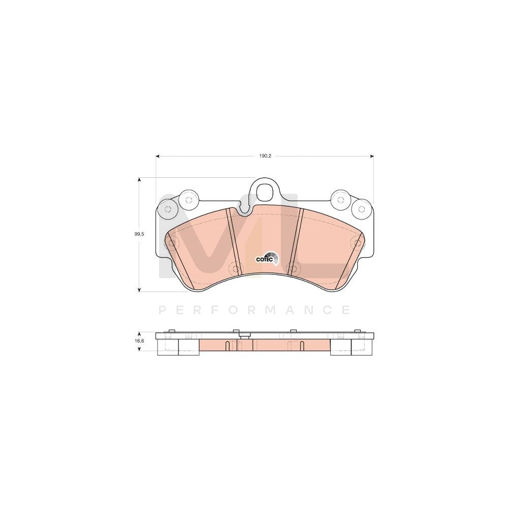TRW Cotec Gdb1720 Brake Pad Set For Vw Touareg I (7La, 7L6, 7L7) Prepared For Wear Indicator | ML Performance Car Parts