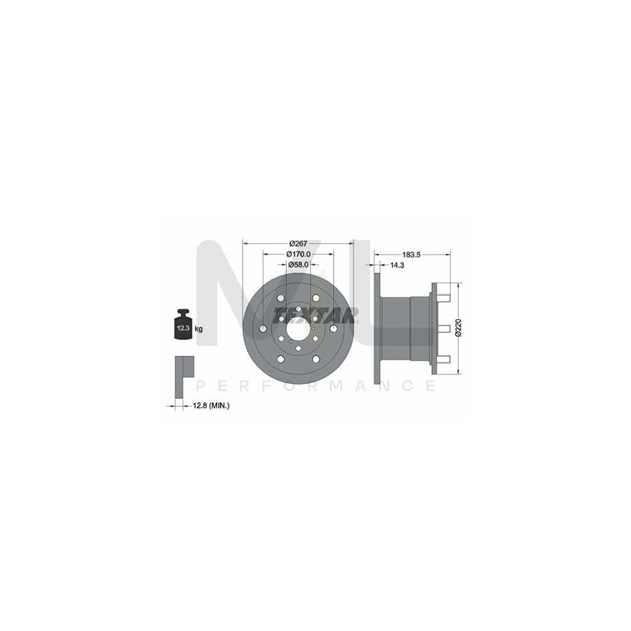 TEXTAR 93084400 Brake Disc for IVECO Daily Solid, with wheel studs, without wheel hub | ML Performance Car Parts