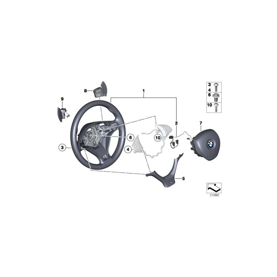 Genuine BMW 32306795204 E70 E71 M Sports Steer.-Wheel, Airbag, Leather (Inc. X5 M & X6 M) | ML Performance US Car Parts
