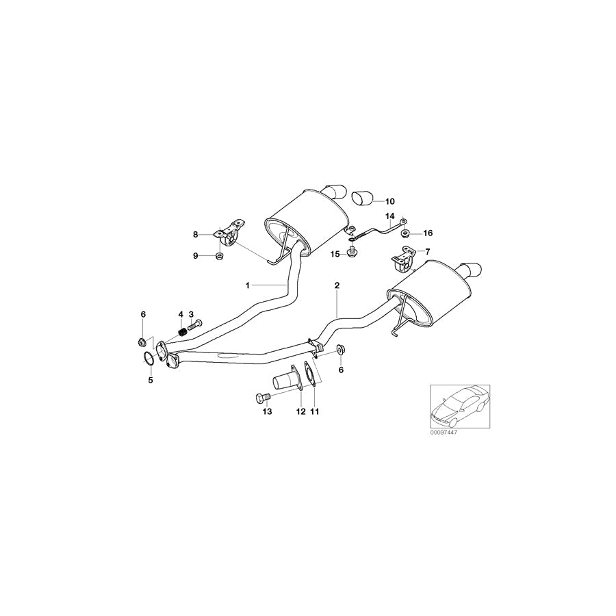 Genuine BMW 18107502184 E53 Rear Muffler Right (Inc. X5 3.0i) | ML Performance US Car Parts