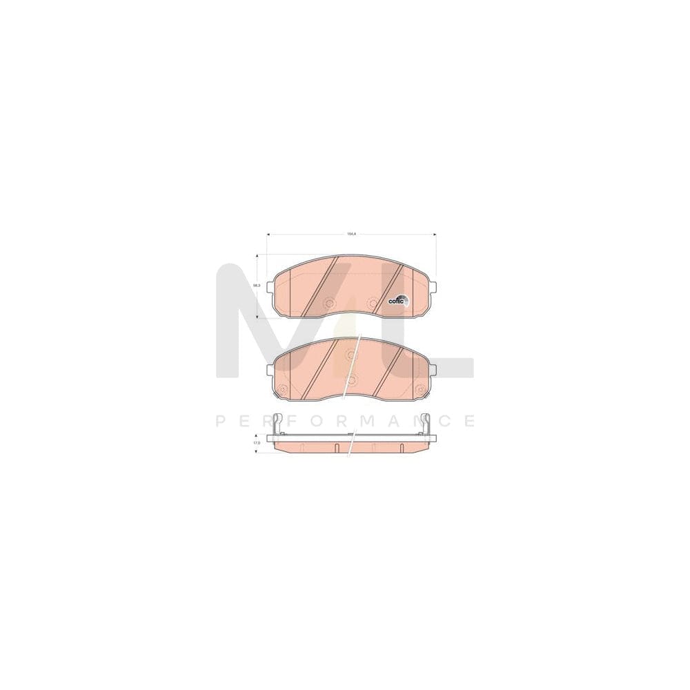 TRW Cotec Gdb3433 Brake Pad Set For Kia Sedona With Acoustic Wear Warning | ML Performance Car Parts