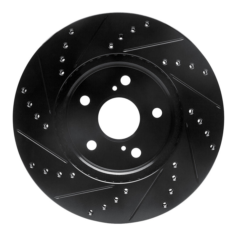 R1 Concepts R1 02-15 Lexus ES300 Front Right Drilled & Slotted Black Brake Rotor