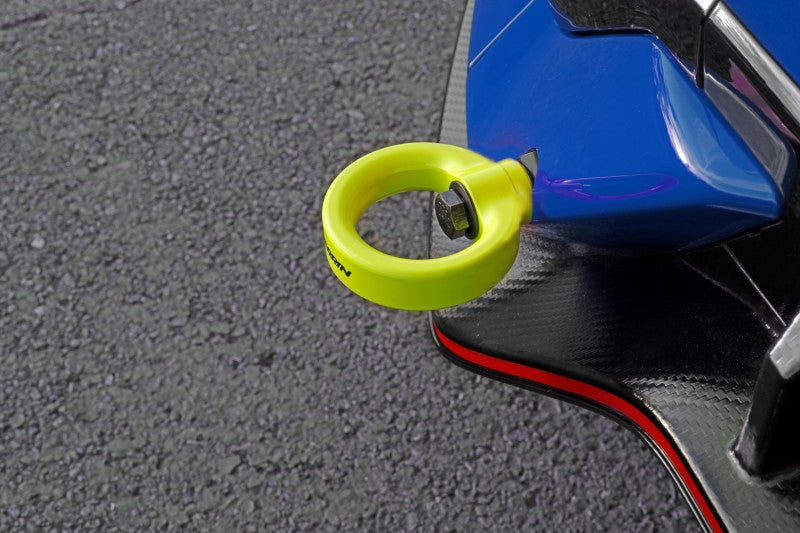 Perrin Performance PERRIN 17-21 Honda Civic Si/Type R/Touring/Hatchback Tow Hook Kit Rear - Neon Yellow