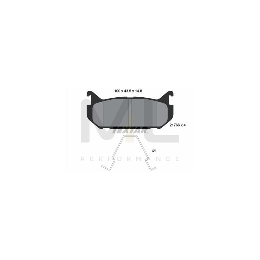 TEXTAR 2176603 Brake pad set not prepared for wear indicator, with accessories | ML Performance Car Parts