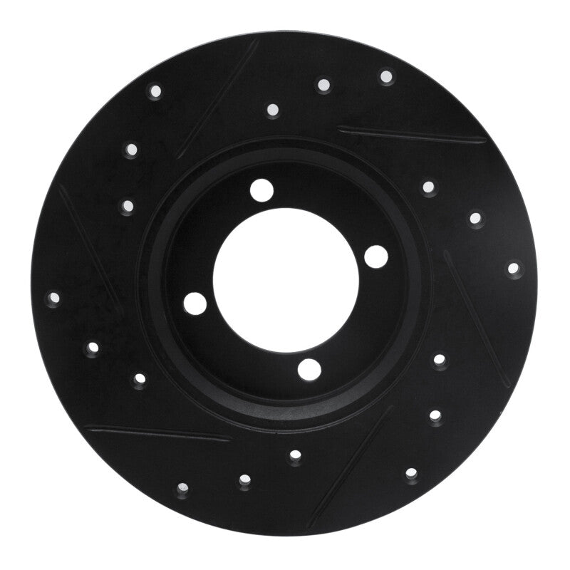 R1 Concepts R1 74-87 Dodge COLT Front Right Drilled & Slotted Black Brake Rotor