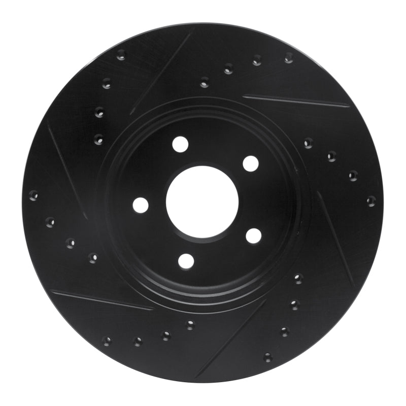 R1 Concepts R1 01-08 Ford Mondeo (Mexico) Front Right Drilled & Slotted Black Brake Rotor