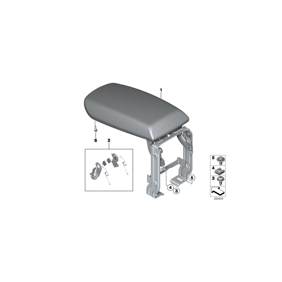 Genuine BMW 51169216669 F25 F26 Armrest, Front Center SAVANNABEIGE (Inc. X4 20iX, X3 18d & X3 28iX) | ML Performance US