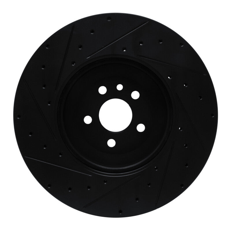 R1 Concepts R1 21-25 Jaguar F-Pace Front Right Drilled & Slotted Black Brake Rotor