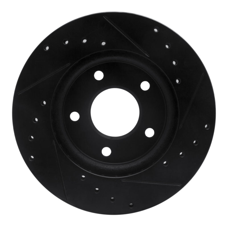 R1 Concepts R1 07-17 Dodge CALIBER Front Left Drilled & Slotted Black Brake Rotor