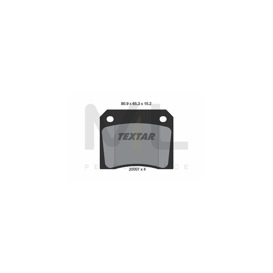 TEXTAR 2000702 Brake pad set not prepared for wear indicator | ML Performance Car Parts