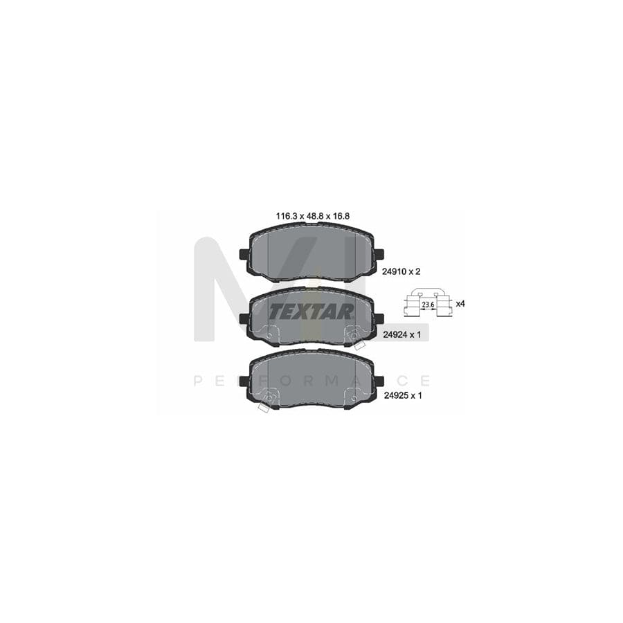 TEXTAR 2491001 Brake pad set with acoustic wear warning | ML Performance Car Parts