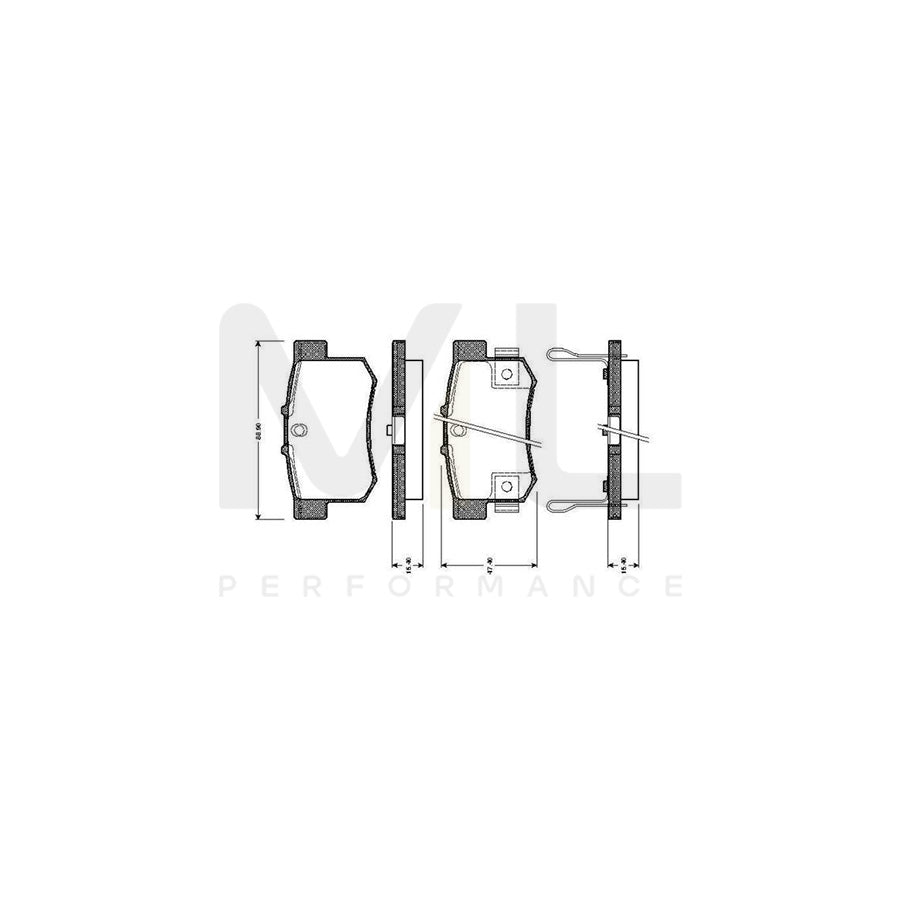 Bosch 0986Tb2180 Brake Pad Set Excl. Wear Warning Contact, With Accessories | ML Performance Car Parts