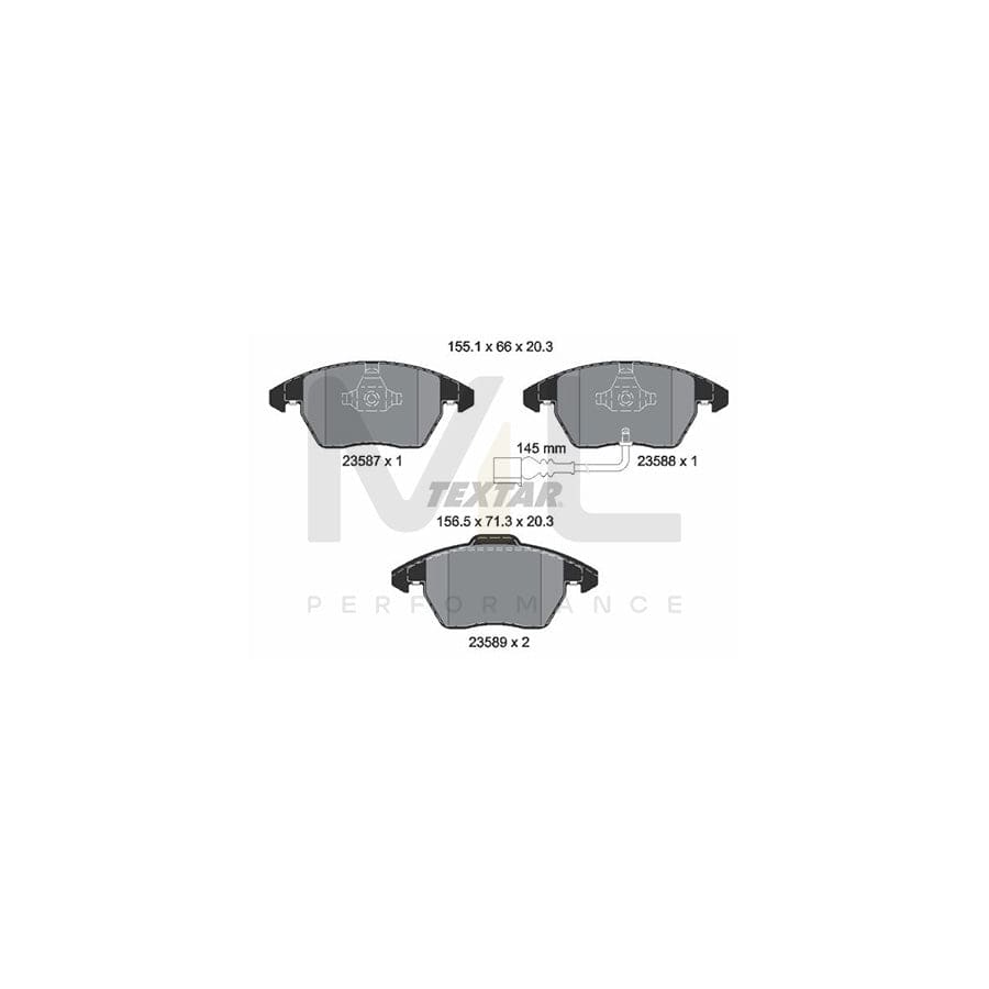 TEXTAR epad 2358781 Brake pad set with integrated wear warning contact | ML Performance Car Parts