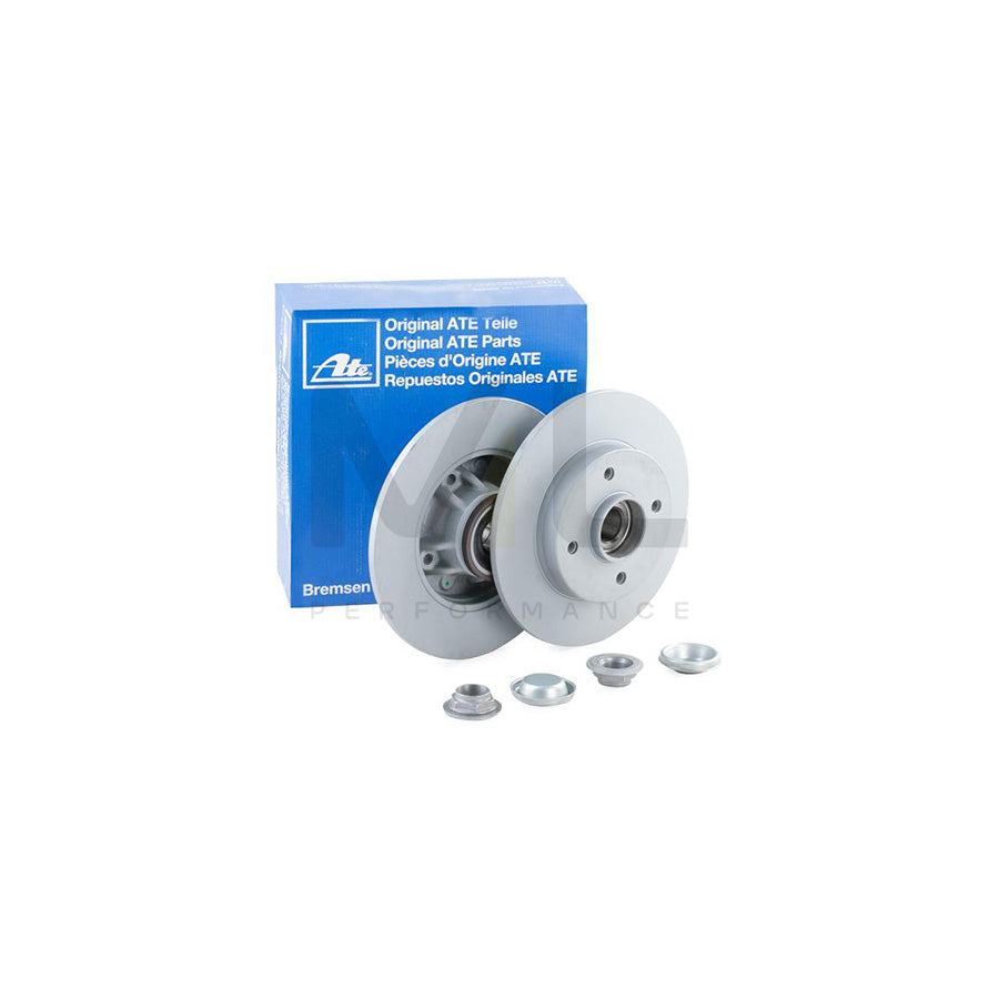 ATE 24.0109-0171.2 Brake Disc Solid, Coated, with ABS sensor ring, with wheel bearing - 1 piece