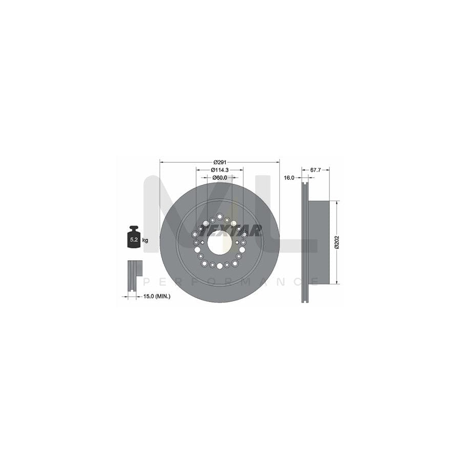 TEXTAR PRO 92179403 Brake Disc Internally Vented, Coated, without wheel hub, without wheel studs | ML Performance Car Parts