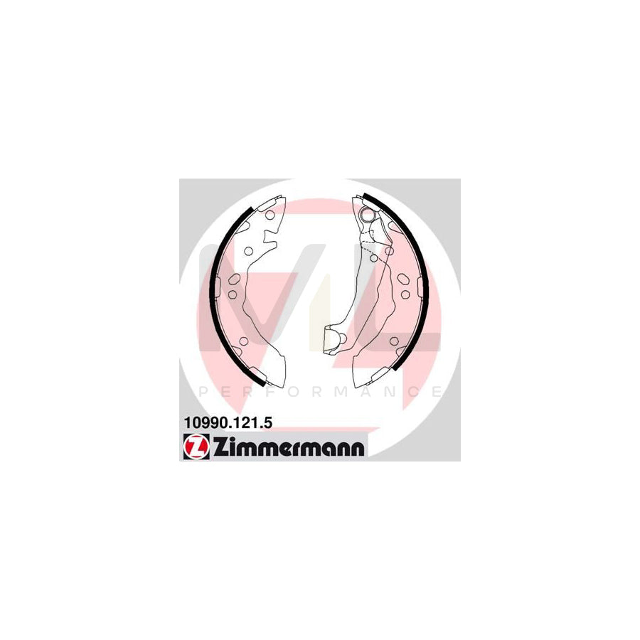 ZIMMERMANN 10990.121.5 Brake Shoe Set for HYUNDAI Amica / Atoz (MX) Photo corresponds to scope of supply, with lever