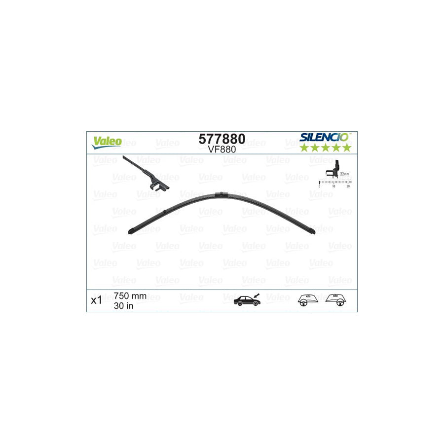Valeo Silencio X.Trm 577880 Wiper Blade For Audi A2 (8Z0) | ML Performance US Car Parts