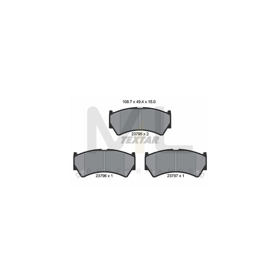 TEXTAR 2379501 Brake pad set with acoustic wear warning | ML Performance Car Parts