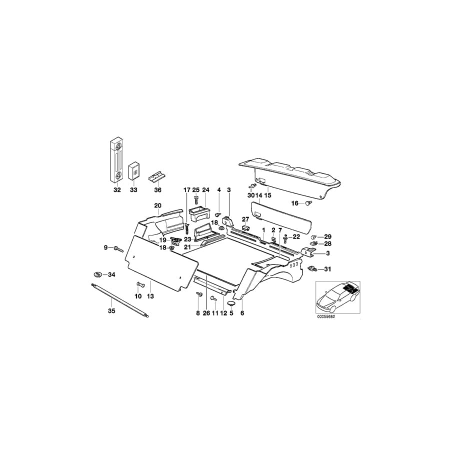 Genuine BMW 51471977362 E36 Trim Panel Right MITTELGRAU (Inc. 316i, 328i & 325tds) | ML Performance US Car Parts