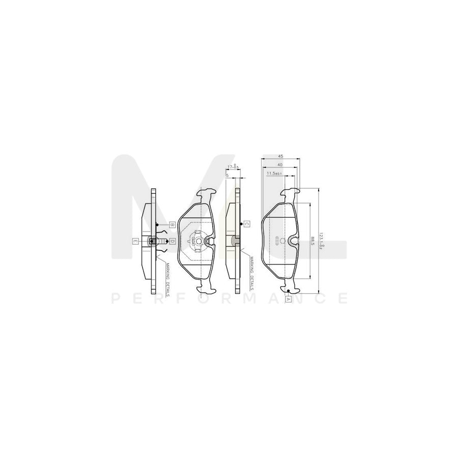 Bosch 0986Tb2143 Brake Pad Set Excl. Wear Warning Contact, With Accessories | ML Performance Car Parts