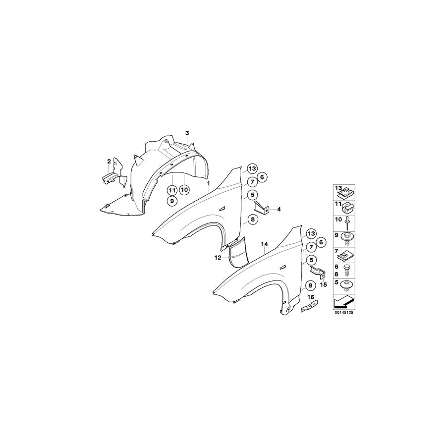 Genuine BMW 51773413244 E83 Cover, Side Panel, Primed Right (Inc. X3) | ML Performance US Car Parts