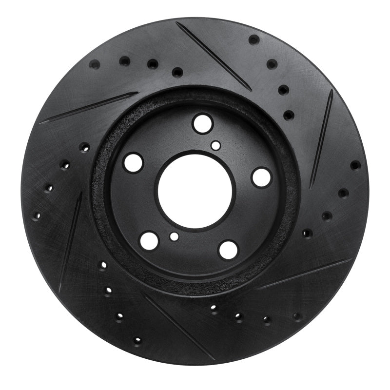 R1 Concepts R1 92-98 Lexus SC300 Front Left Drilled & Slotted Black Brake Rotor