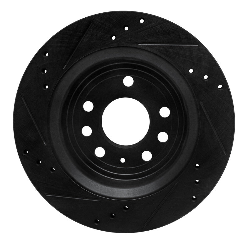 R1 Concepts R1 03-11 Cadillac BLS (Mexico) Rear Right Drilled & Slotted Black Brake Rotor
