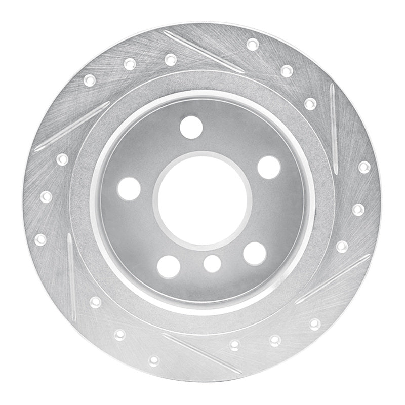 R1 Concepts R1 14-24 Mini Cooper (Excl Clubman) Rear Left Drilled & Slotted Silver Brake Rotor