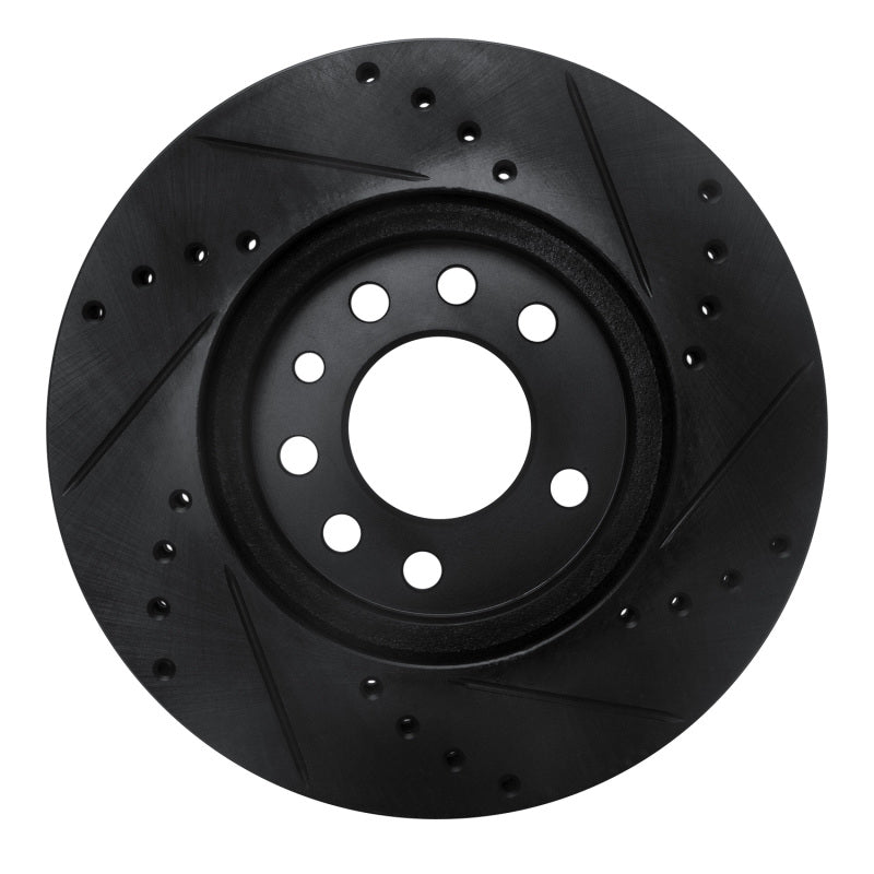 R1 Concepts R1 94-96 Saab 900 Front Left Drilled & Slotted Black Brake Rotor
