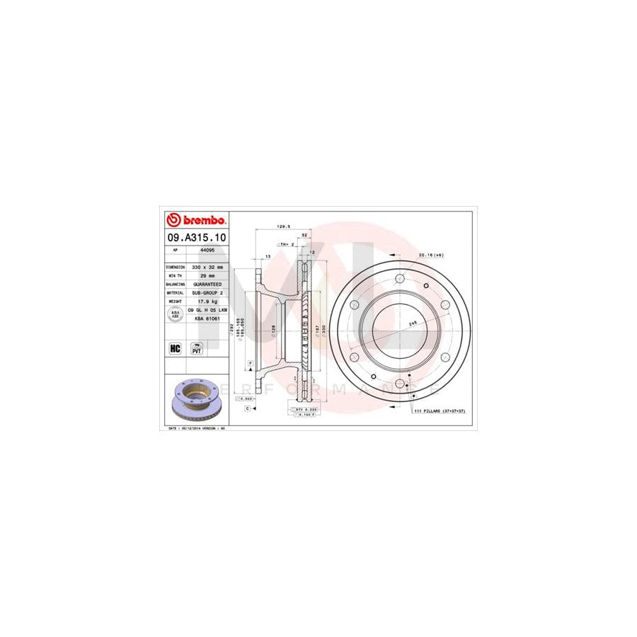 BREMBO COATED DISC LINE 09.B286.41 Brake Disc Internally Vented, Coated, High-carbon, with bolts/screws | ML Performance Car Parts