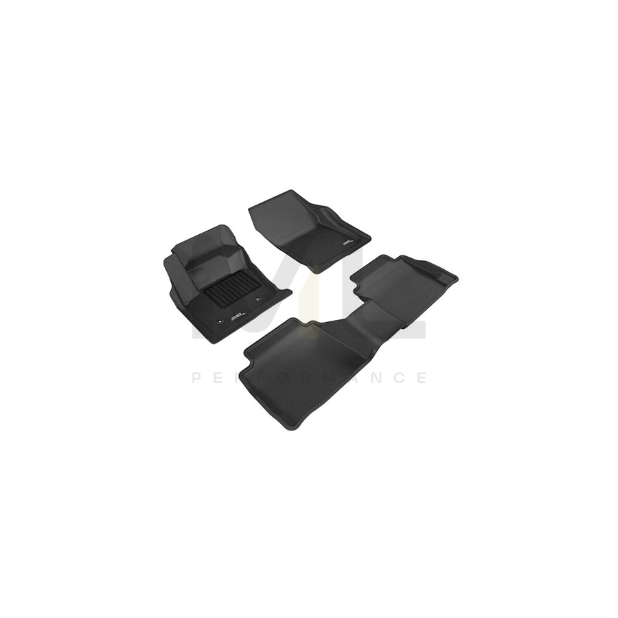 3D L1FR06001509 Floor mat set for FORD MONDEO Elastomer, Front, Rear, Quantity: 3, Black