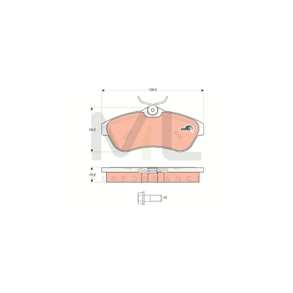 TRW Cotec Gdb1496 Brake Pad Set Not Prepared For Wear Indicator | ML Performance Car Parts