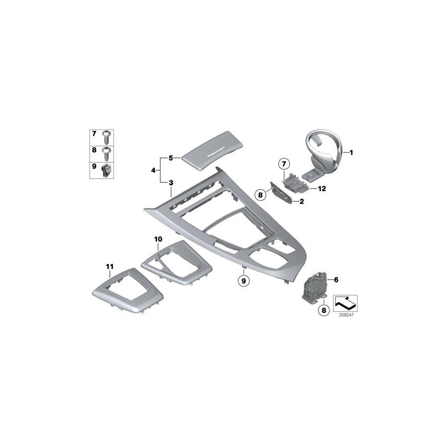 Genuine BMW 51169323338 E89 Cover Center Console PURE FUSION (Inc. Z4) | ML Performance US Car Parts