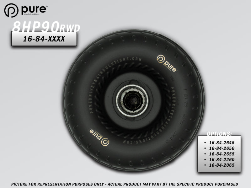 Pure Drivetrain Solutions Pure Drivetrain 8HP90 High Performance Billet Race Torque Converter -26/55 Stator - RWD