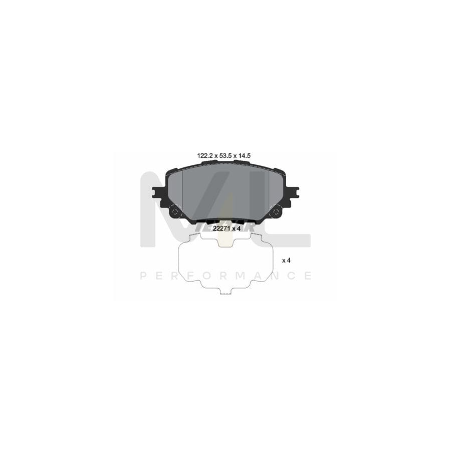 TEXTAR 2227101 Brake pad set not prepared for wear indicator, with accessories | ML Performance Car Parts
