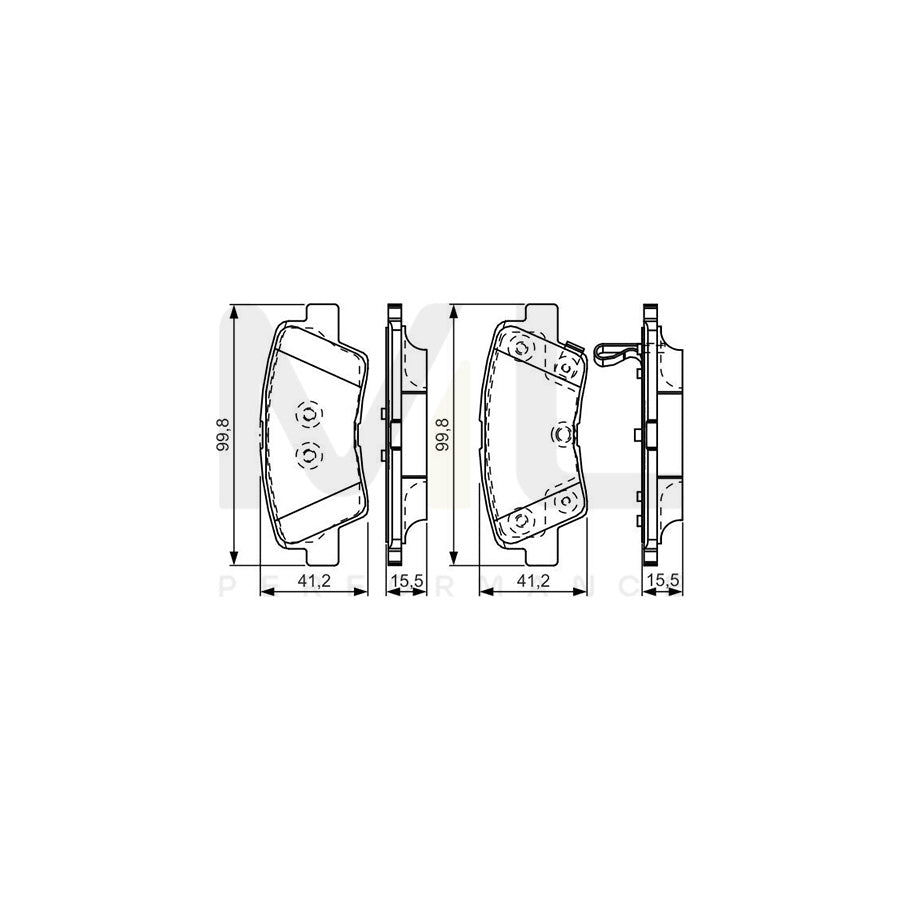 Bosch 0986Tb3204 Brake Pad Set With Acoustic Wear Warning | ML Performance Car Parts