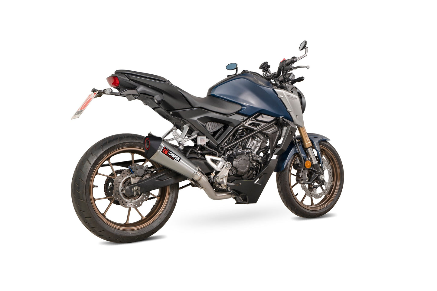 Scorpion RHA198SYSSEO Honda CB 125 R Serket Taper Full System - Brushed Stainless Steel Sleeve | ML Performance US US