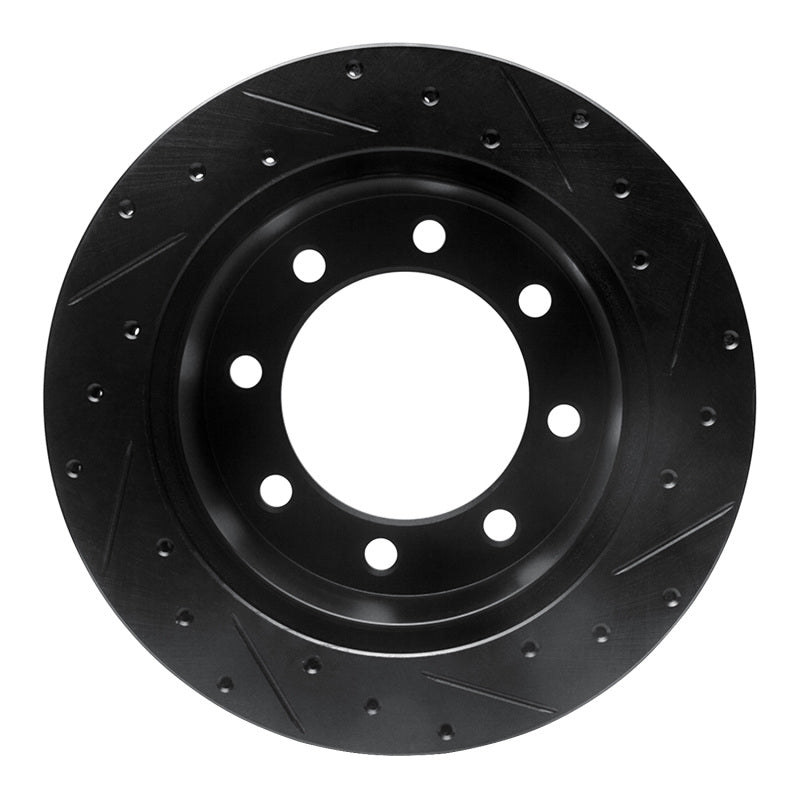 R1 Concepts R1 99-07 Ford E-250 Econoline Rear Left Drilled & Slotted Black Brake Rotor