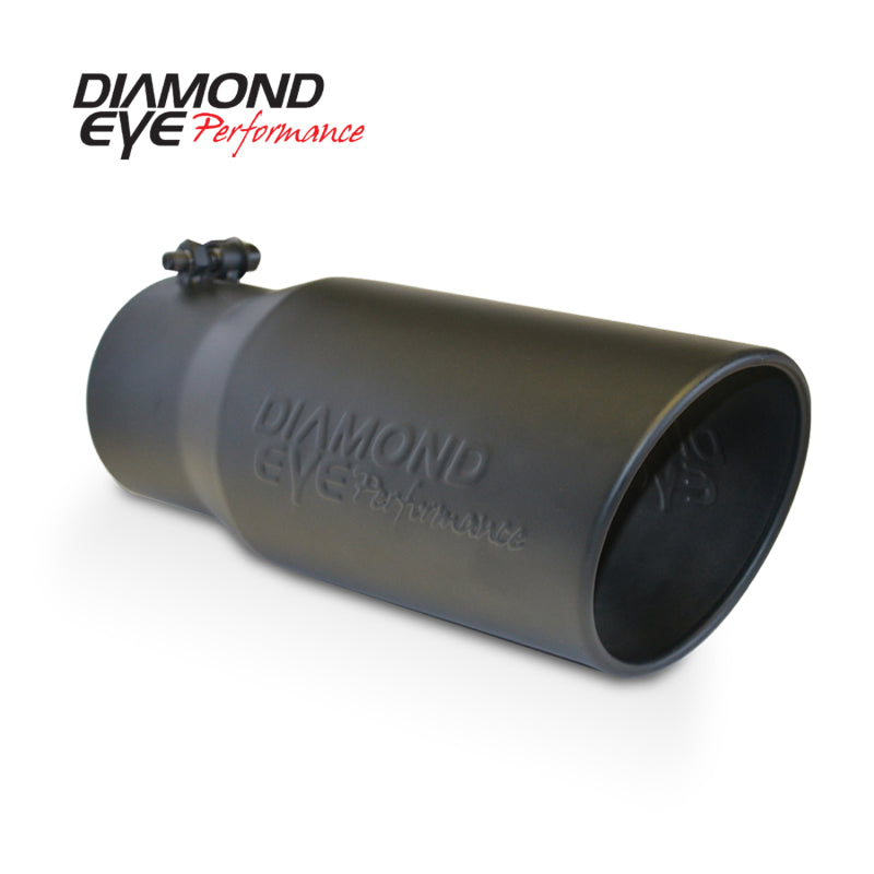 Diamond Eye Performance Diamond Eye TIP 5in-6inX12in BOLT-ON ROLLED ANGLE 15 ANGLE CUT DIAMOND EYE BLACK POWDERCOAT