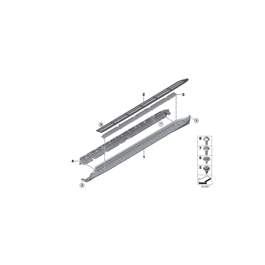 Genuine BMW 51777468101 G07 Running Board, Rocker Panel, Left (Inc. X7 50iX, X7 30dX & X7 40iX) | ML Performance US Car Parts