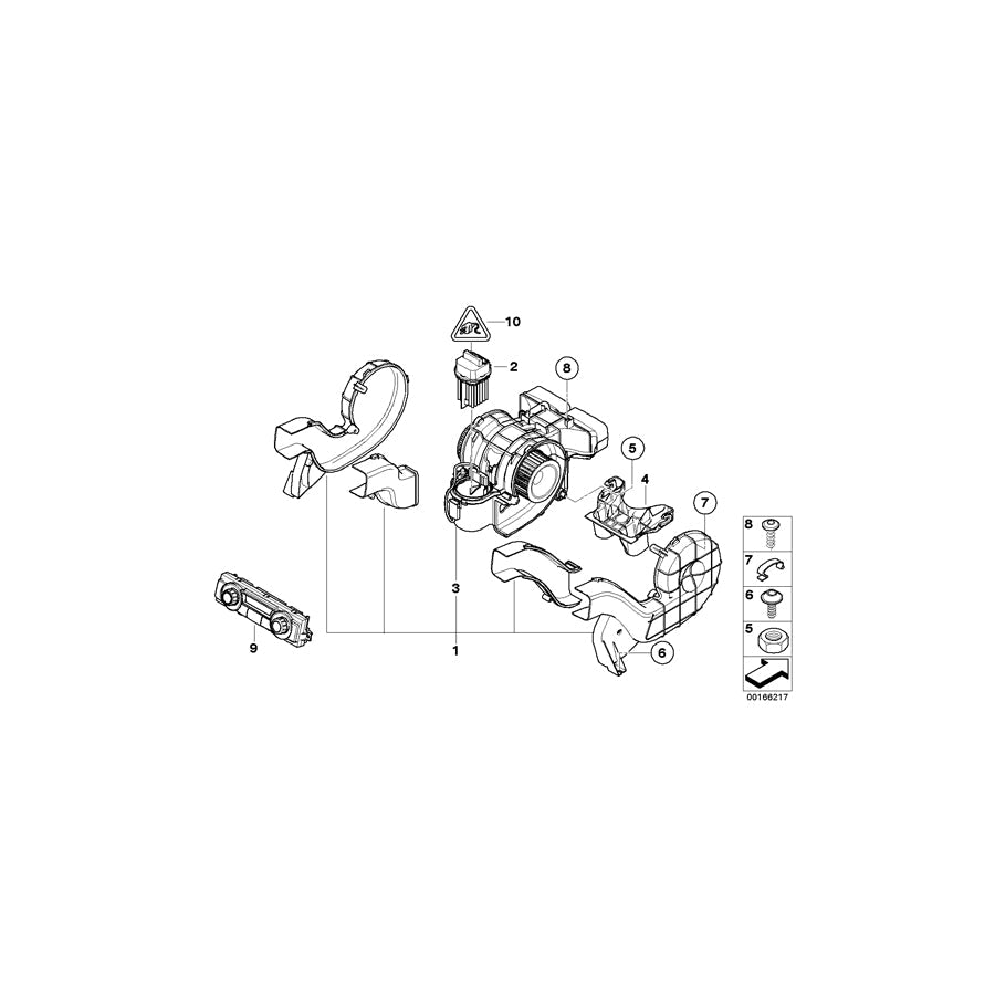 Genuine BMW 64119139196 E71 E72 Blower Motor With Housing (Inc. X6) | ML Performance US Car Parts