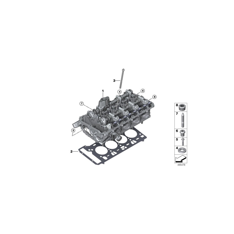 Genuine BMW 11122118183 F93 F90 F92 Cylinder Head With Valve Gear Zyl. 5-8 (Inc. M5 & M8) | ML Performance US Car Parts