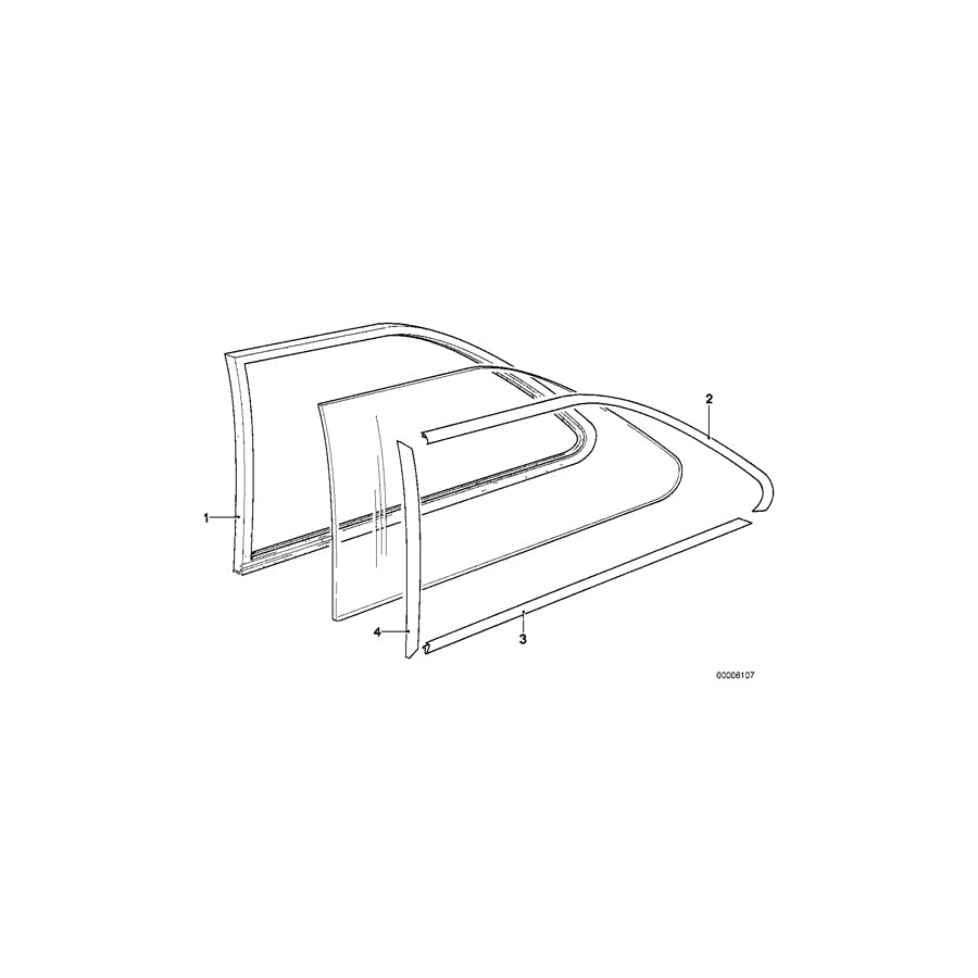 Genuine BMW 51361840910 E21 Moulding Upper Right (Inc. 320, 318 & 318i) | ML Performance US Car Parts