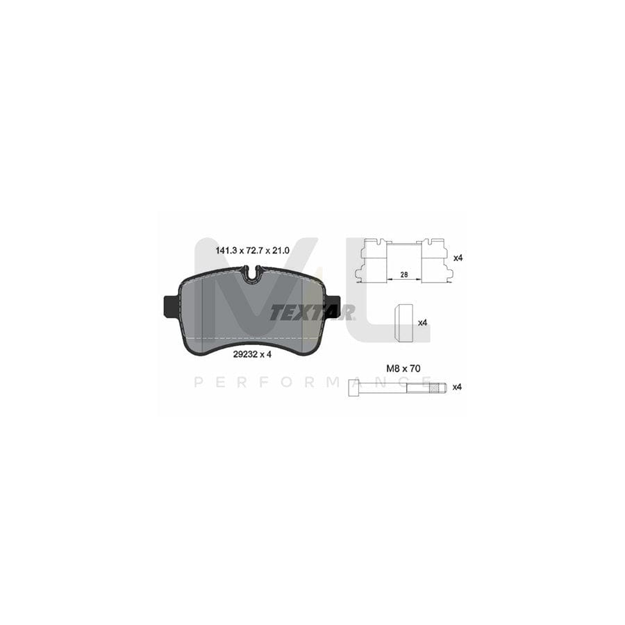 TEXTAR 2923201 Brake pad set for IVECO Daily prepared for wear indicator, with brake caliper screws, with accessories | ML Performance Car Parts