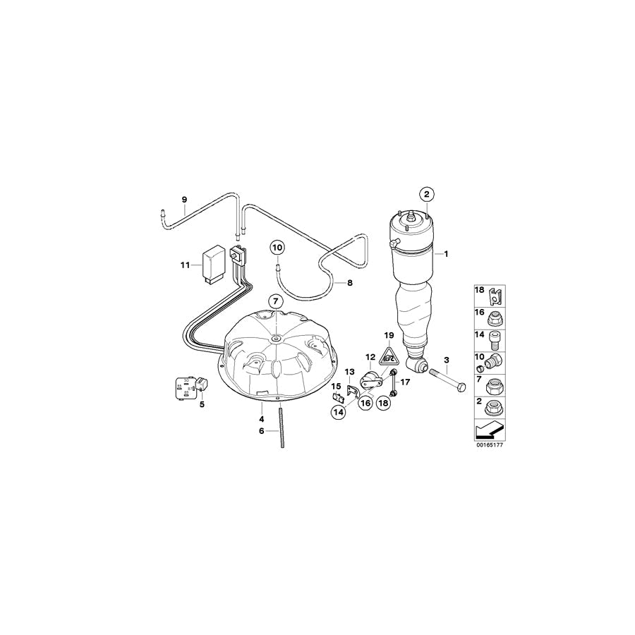 Genuine BMW 37141182641 E39 E38 Level Sensor (Inc. 740iL, 740i & 735i) | ML Performance US Car Parts