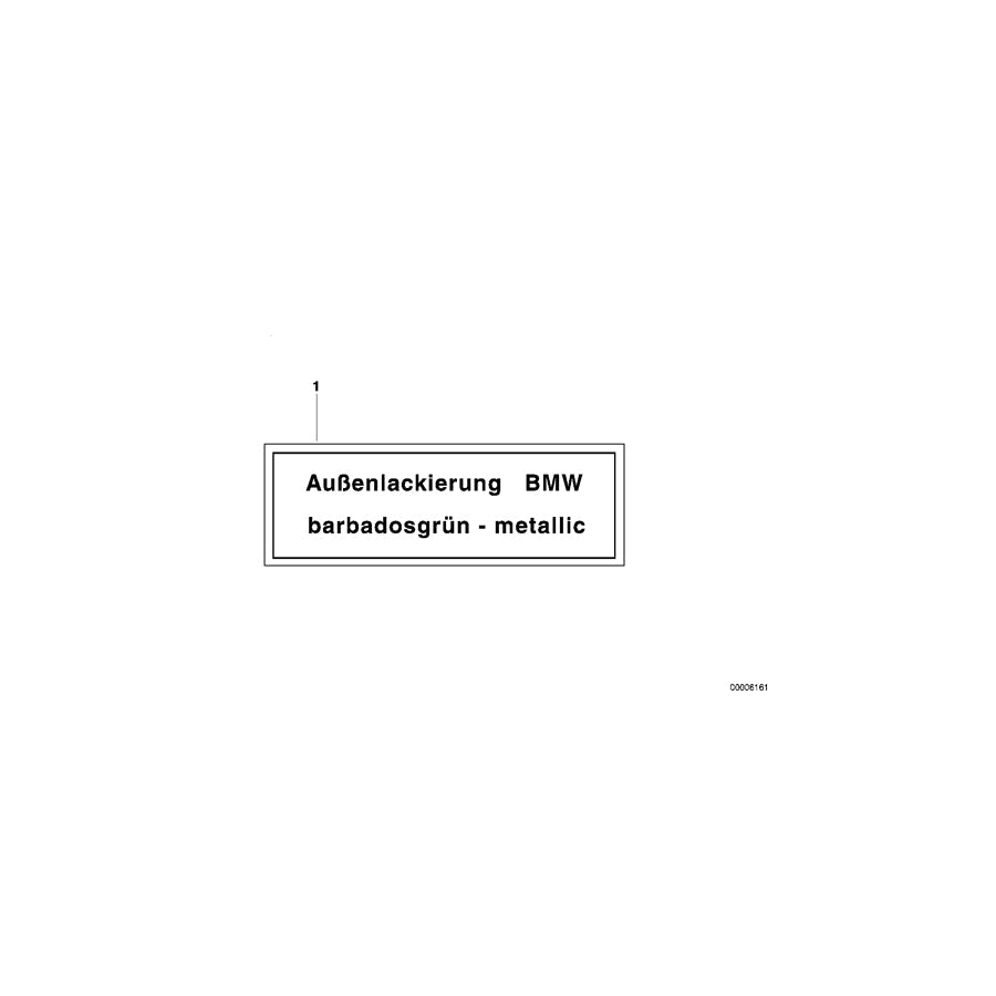 Genuine BMW 51141859751 E21 E28 E12 Label RESEDAGRUEN-MET (Inc. 732i, 728i & 528i) | ML Performance US Car Parts