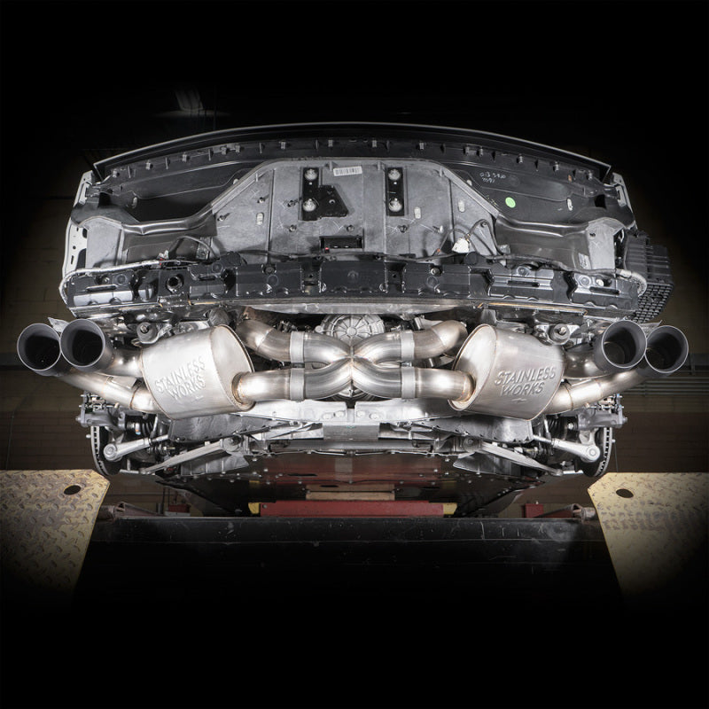 Stainless Works 20-21 Chevrolet Corvette C8 6.2L Legend Cat-Back Exhaust w/ Matte Black Tips