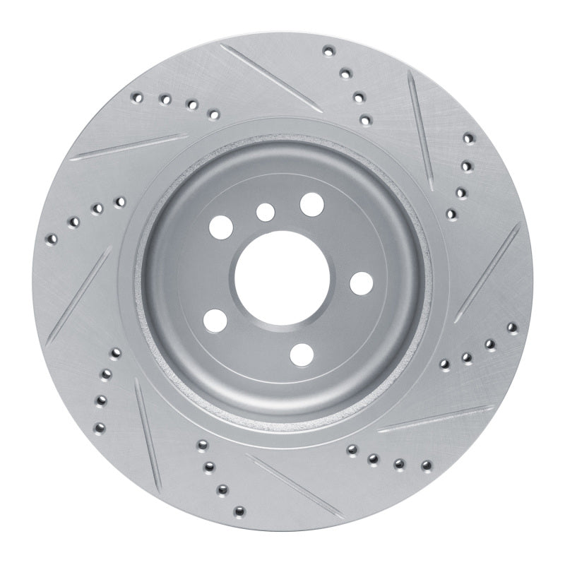 R1 Concepts R1 17-25 BMW 230I Right Rear Drilled & Slotted Silver Brake Rotor