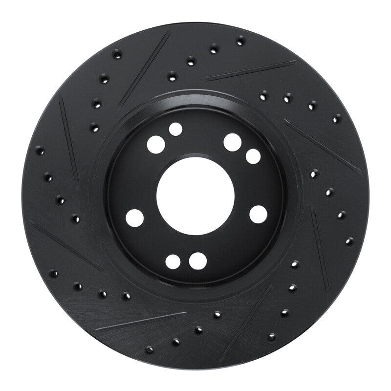 R1 Concepts R1 90-92 Mercedes-Benz 300E Front Right Drilled & Slotted Black Brake Rotor