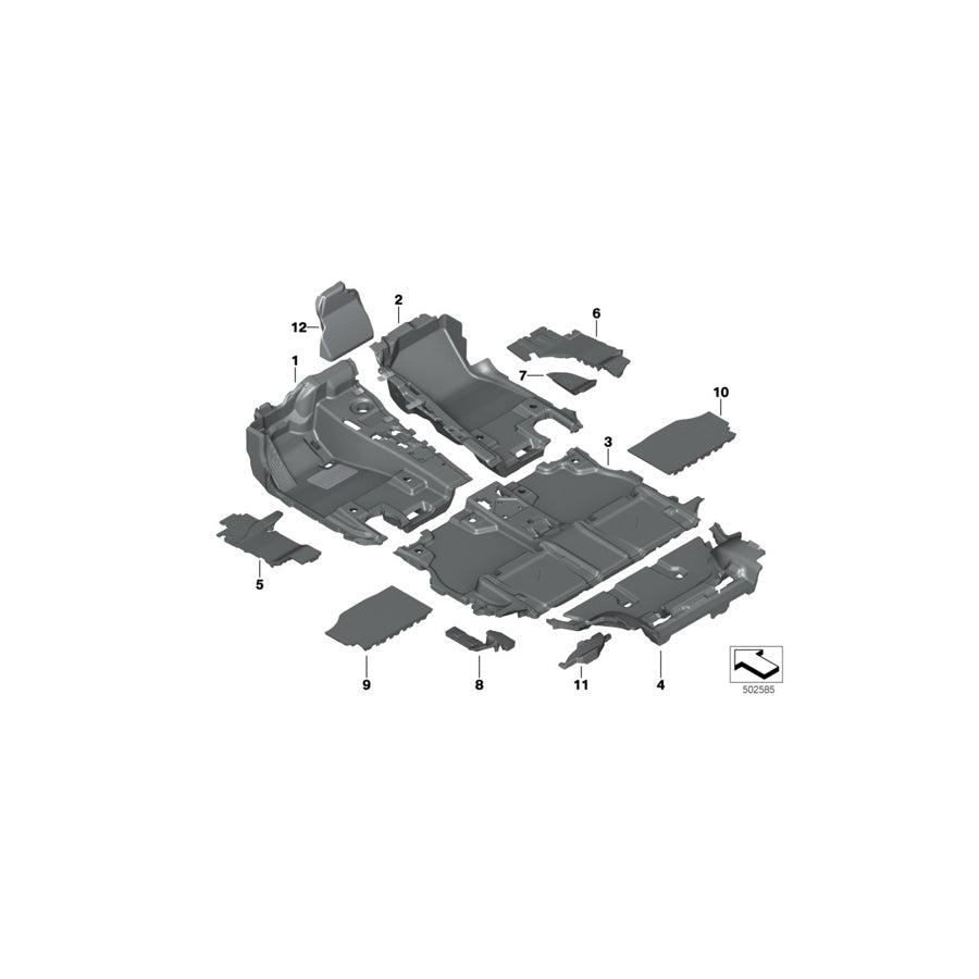 Genuine BMW 51477484023 G07 Floor Trim Rear, 2Nd Row Of Seats ANTHRAZIT (Inc. X7 40iX, X7 M50iX & X7 30dX) | ML Performance US